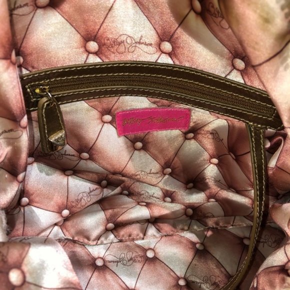 Betsey Johnson Vintage Leopard Print Fur and Metallic Gold Large Shoulder Bag - Picture 11 of 14